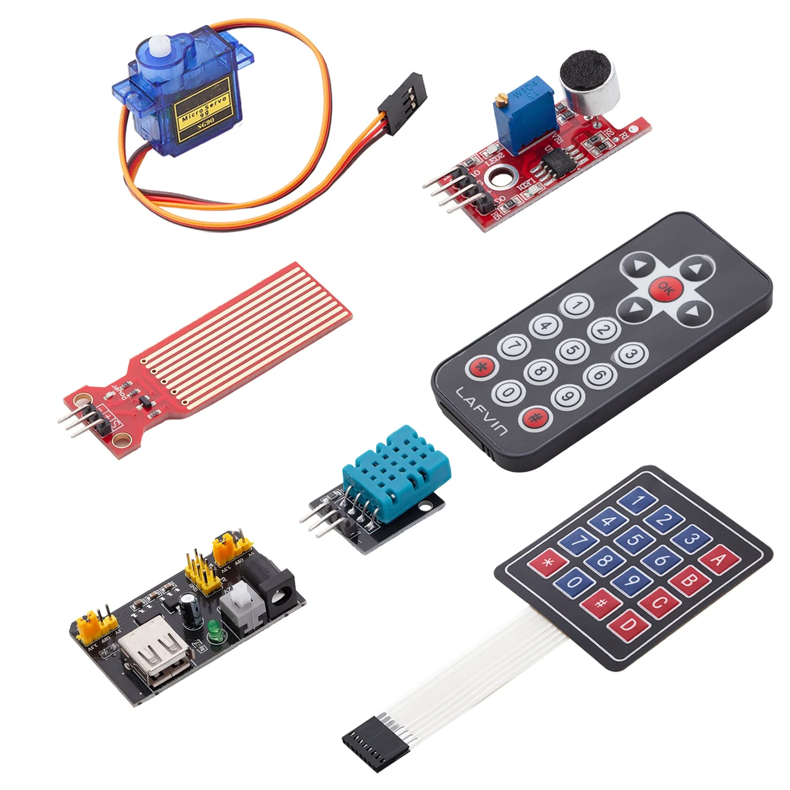 Elektronik Super Starter Kit Mikrocontroller Board, Stromversorgungsmodul, Servo-, Schritt- und Gleichstrommotoren Sensor Kit kompatibel mit Arduino - Image 6