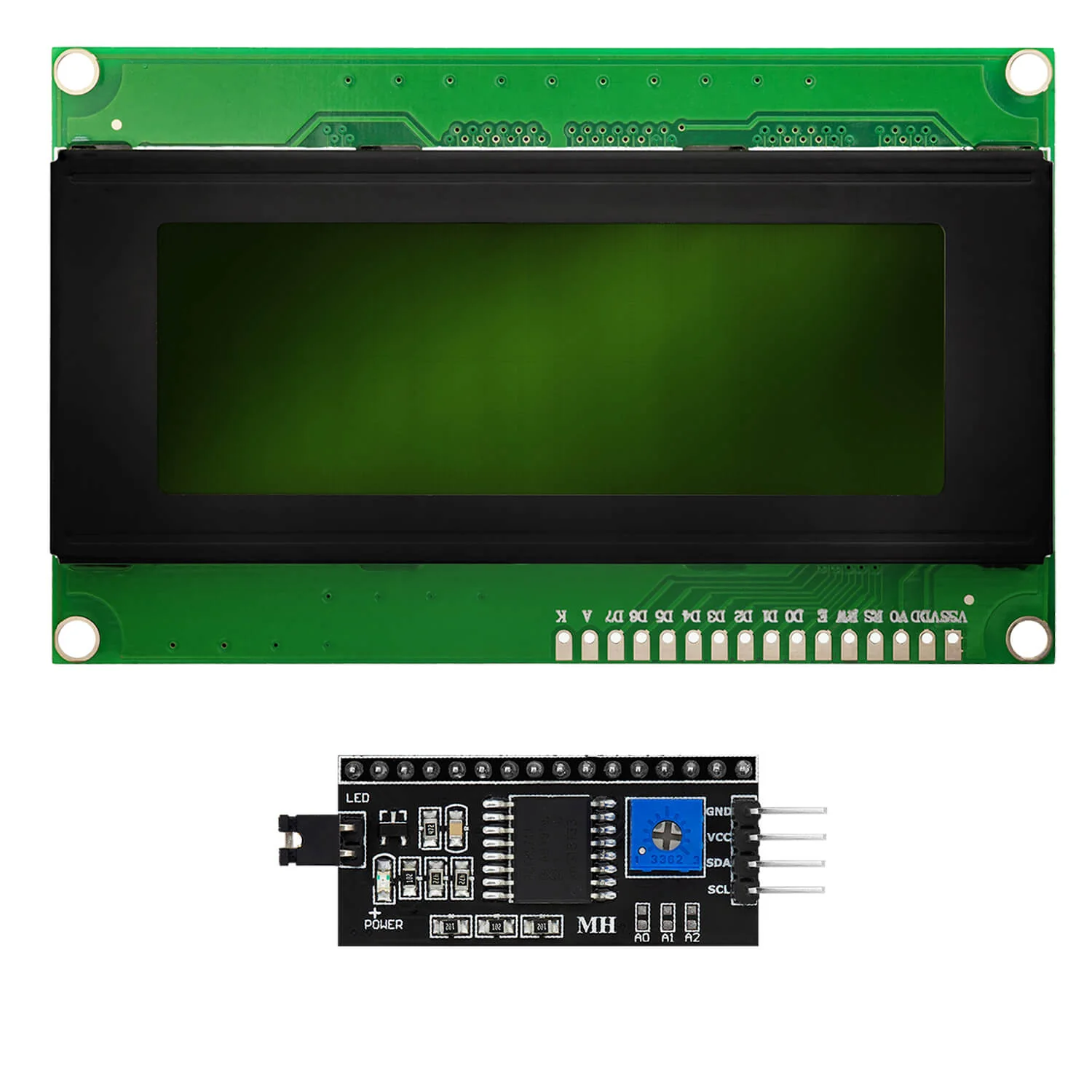 HD44780 2004 LCD Display Bundle 4x20 Zeichen mit I2C Schnittstelle Grün - Image 2