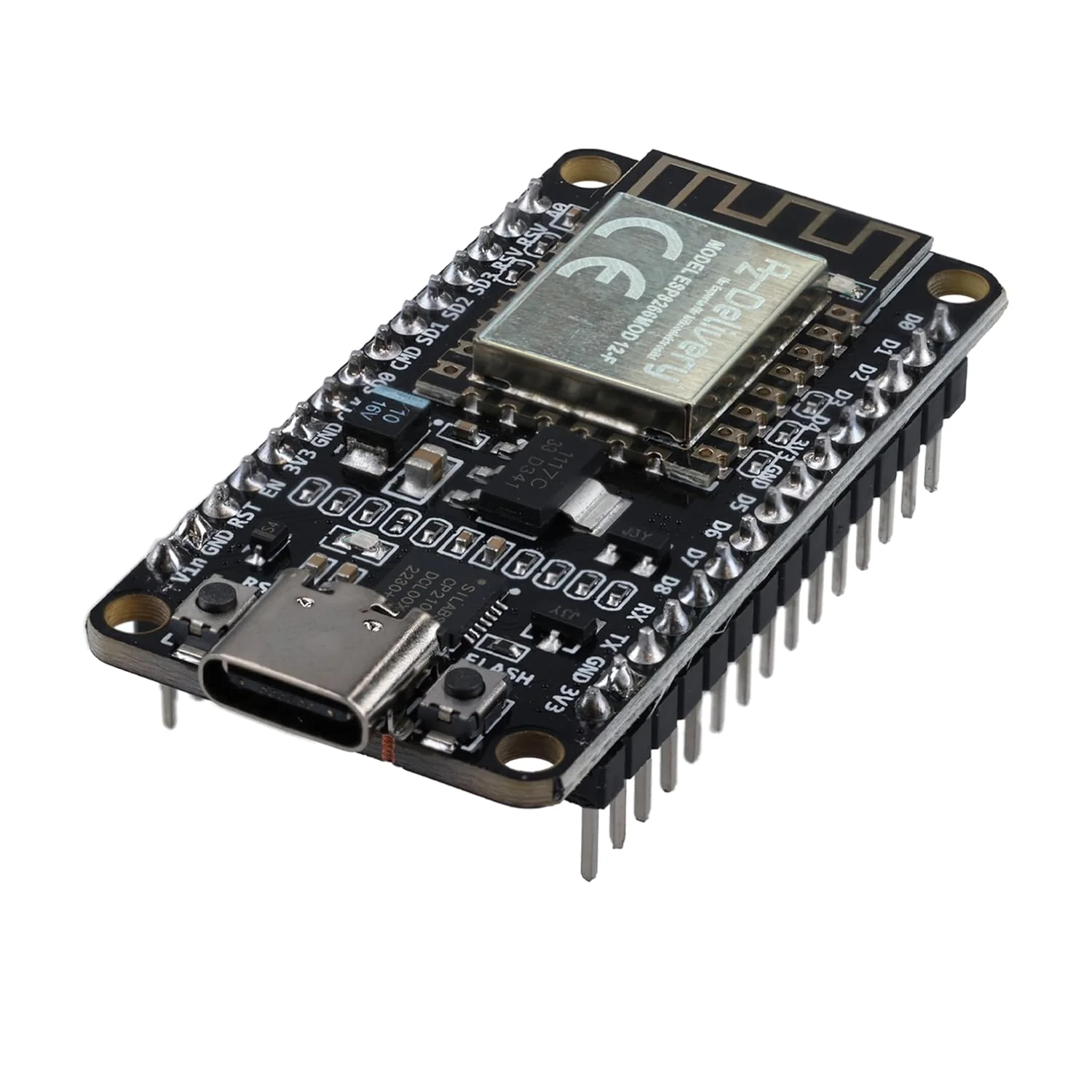 NodeMCU Amica Modul V2 ESP8266 ESP-12F WiFi mit USB-C Anschluss - Node MCU ESP 8266 WiFi Development Board mit CP2102 kompatibel mit Arduino