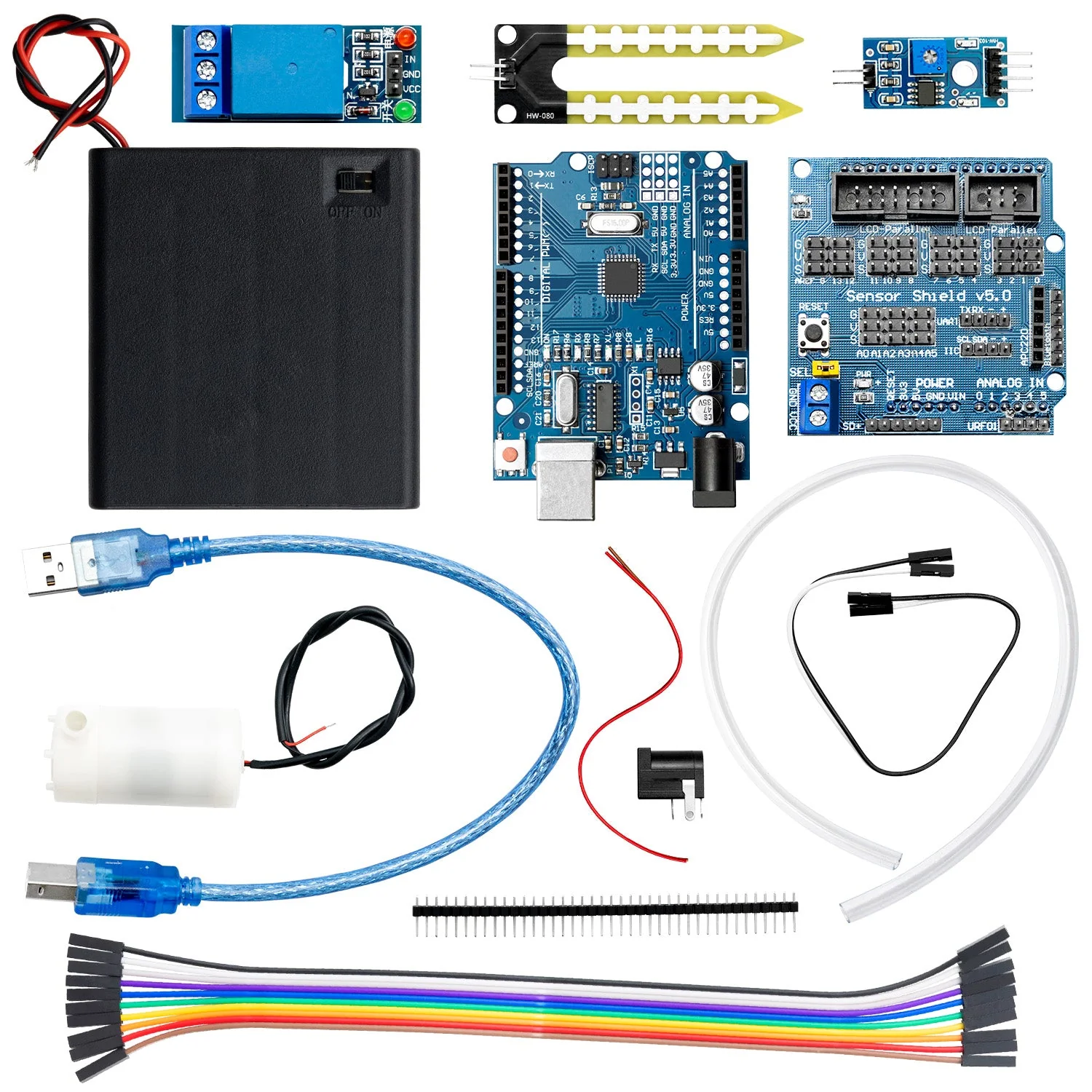 Pflanzen-Bewässerung-Set mit Bodenfeuchteerkennung Sensor - Automatisches Bewässerungsmodul DIY-Kit automatische Wasserpumpe